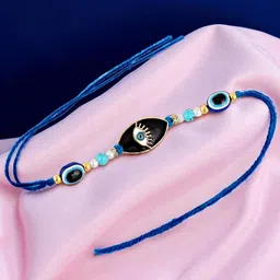 LUCKY JEWELLERY Set Of 2 Beaded Rakhi With Greeting Card Set-image-2