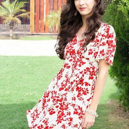 Sera Floral Print Fit & Flare Mini Dress-picture-29