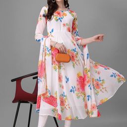 Raiyani Enterprise Floral Printed Anarkali Cottan Kurta-51