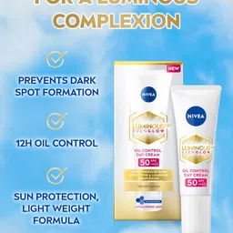 Nivea Luminous Even Glow Combo - Day 10ml + Night Cream 40ml + Serum 10ml + Face Wash 50ml image 4
