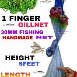 1 FINGER 30mm GILLNET ROUND MUD SINKER Fishing Net Fishing Net-7