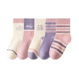 MOMISY Kids Pack Of 5 Printed Anti-Allergenic Ankle-Length Socks-22