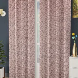 Galaxy Home Decor Pink Set of 2 Room Darkening Long Door Curtain-image-77