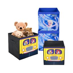 YK Yellow & Blue 4 Pieces Printed Storage Box Organisers-image-84