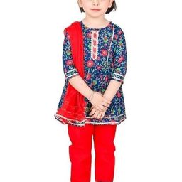 Little Dreams Baby Girls Floral Printed Pure Cotton Kurta Set with Dupatta-picture-29