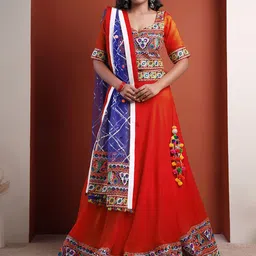 Utsav Fashion Embroidered Mirror Work Ready to Wear Lehenga & Blouse With Dupatta-picture-19