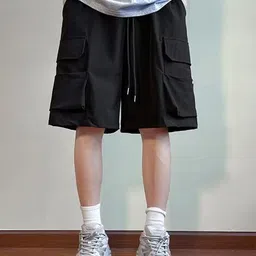 StyleCast Men Solid Cotton Loose Fit Cargo Shorts-image-29