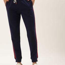 AMSWAN Men Striped Cotton Mid-Rise Joggers-image-8