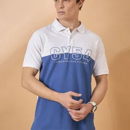 Club York Men Colourblocked Polo Collar Cotton T-shirt-image-65