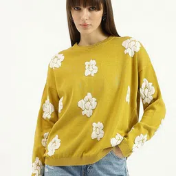 United Colors of Benetton Women Floral Textured Pullover Sweater-picture-45