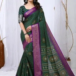 HERE&NOW Bandhani Zari Silk Cotton Ilkal Saree-picture-32