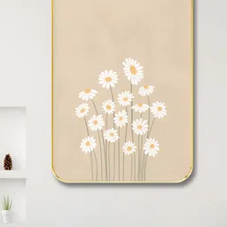 SAF Beige & White Wood Floral and Botanical Wall Art-5