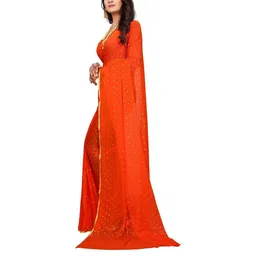 REDFISH Printed Bandhani Chiffon Saree-picture-34