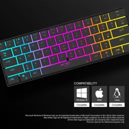 Ant Esports MK 1500 Mini / 60% Pro RGB, Type-C Charging, 1000 mAh battery, Membrane Wireless Tenkeyless Gaming Keyboard Compatible with Desktop, Laptop, Mac with gaming mode image 3