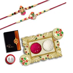 DeoDap Multi Pooja Thali Rakhi Gift Set-image-32