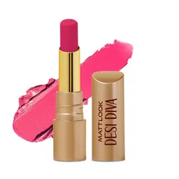 MATTLOOK Desi Diva HD Matte Lipstick Enriched With Hyaluronic Acid- 3.8 g -Bold Magenta-08-13