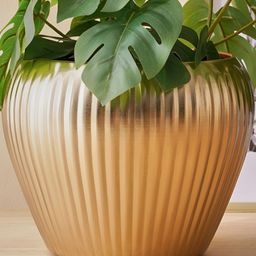 Home Centre Gloria Amaze Textured Metal Ribbed Planter-picture-3