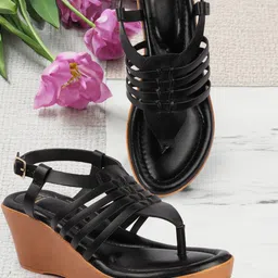 Carlton London Women Wedge Sandals with Buckles-22