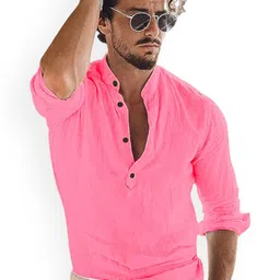 Vida Loca Cotton Band Collar Slim Fit Short Kurta-picture-38
