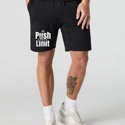 FABSTIEVE Men Typography Printed Low-Rise Above Knee Regular Shorts-image-71
