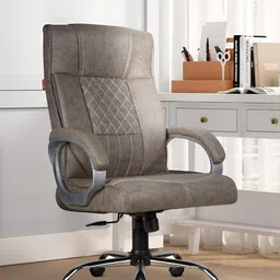 CELLBELL Vega Ergonomic Grey High Back Leatherette Office Arm Chair-picture-13