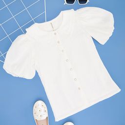 Pantaloons Junior Puff Sleeve Shirt Style Top-picture-0