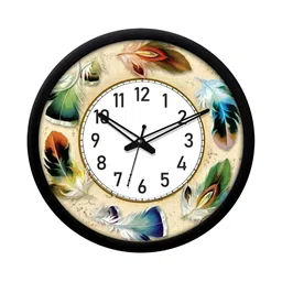 RANDOM White & Beige Printed Contemporary Wall Clock-18