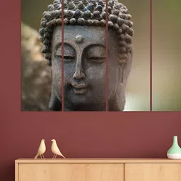 Inephos Grey & Green 4 Piece Canvas Religious Wall Paintings-image-92