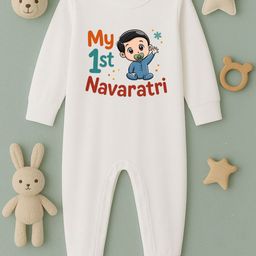 BLUSHES Infants Navaratri Printed Pure Cotton Romper-picture-13
