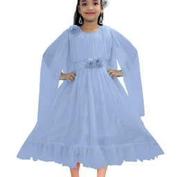 BAESD Embellished Flared Sleeve Net A-Line Dress-image-78