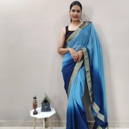 Rangtulika Ethnics Ombre Zari Poly Georgette Ready to Wear Saree-image-54