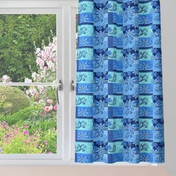 POORAK Blue Floral Sheer Window Curtain-image-94