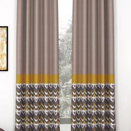 Story@home Camel Brown & Beige 2 Pieces Room Darkening Door Curtain-picture-11