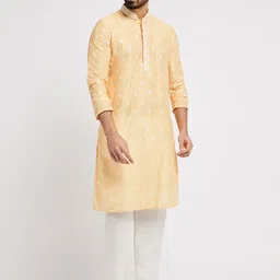 Ethnic India Men Geometric Thread Work Kurta-image-39