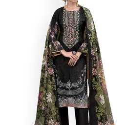 DRAVINAM Trends Embroidered Pure Cotton Unstitched Dress Material-picture-19