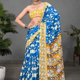KALINI Ajrak Block Block Print Saree-5