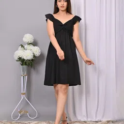 IQRAAR Fit & Flare Sweetheart Neck Sleeveless Dress-picture-34
