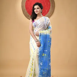 DESH BIDESH Striped Jamdani Saree-image-27