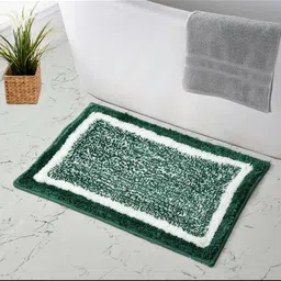 MAA HOME CONCEPT Teal-Green & White Striped Microfibre Bath Rugs-32