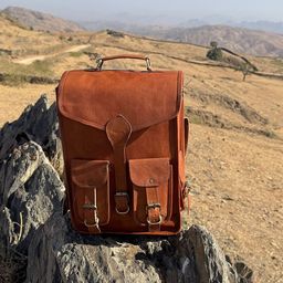PRANJALS HOUSE Unisex Leather Backpack-46