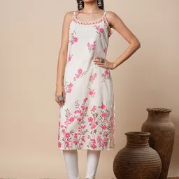 FASHOR Women Ethnic Motifs Printed Sequinned Kurta-image-96