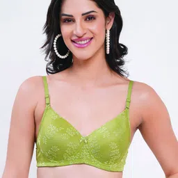 Reveira Floral Medium Coverage Lightly Padded Seamless Side Shaper Plunge Bra-30