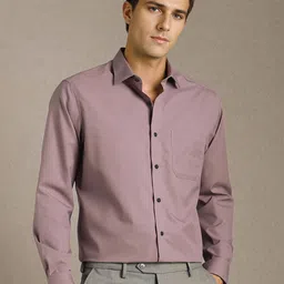 Louis Philippe Men Solid Spread Collar Pure Cotton Formal Shirt-picture-5