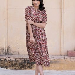 Krunal Raiyani Women Floral Printed Daily Flared Anarkali Kurta-picture-18