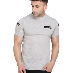 Blisstone Round Neck Applique Slim Fit Cotton Casual T-shirt-picture-7