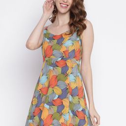 VYMO Floral Print Fit & Flare Mini Dress-image-84
