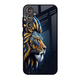 QRIOH Animated Lion Printed Lightweight Silicone Samsung Galaxy F55 5G Glass Back Case-picture-7