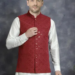SG LEMAN Embroidered Nehru Jacket-image-67