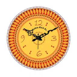 RANDOM Yellow & Blue Printed Contemporary Wall Clock-33
