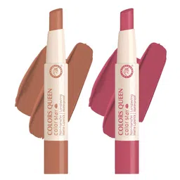 Colors Queen Color Stay Set Of 2 Non Transfer Matte Lipstick-2.1g Each-Nude 18-Very Nude22-15